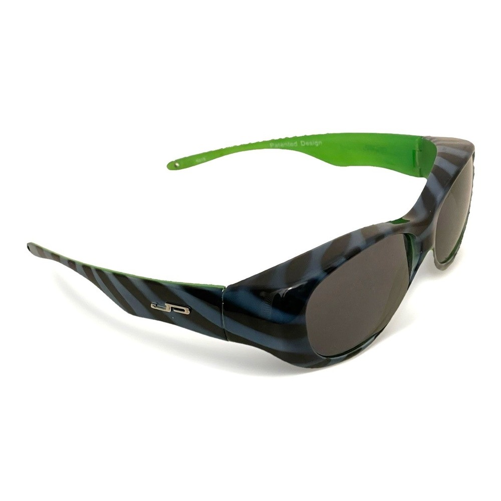 Jonathan Paul Fitover Sunglasses Tiger Stripe Blue with Green Polarvue grey